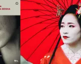 Copertina di "Memorie di una geisha" con una geisha in primo piano e un dettaglio delle labbra.