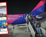 Loty z Bari do Katowic? Aplikacja pokazuje tanie loty do Londynu, Sztokholmu, Krakowa, Göteborga i Billund. Pasażerowie wsiadają do samolotu Wizz Air.