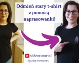 Kobieta pokazuje, jak odmienić stary t-shirt, dodając naszywkę z Supermanem. To prosty sposób na diy t shirt!
