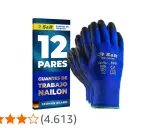 Pack de 12 pares de guantes de trabajo de nailon con recubrimiento de nitrilo. Protegen tus manos.