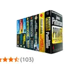 Una fila di libri della serie "Private" di James Patterson, disposti in ordine cronologico.