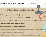 Odpowiedź na pozew o rozwód: lista elementów, które musi zawierać dokument, by był kompletny.