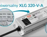 Uniwersalny zasilacz 12v 40w XLG 320-V-A, z możliwością regulacji napięcia wyjściowego, idealny do zastosowań w suchych, wilgotnych i mokrych miejscach.