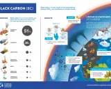 Schwarzer Kohlenstoff (Ruß) ist ein Teil der Luftverschmutzung (PM2.5) und trägt zum Klimawandel bei. Die Emissionen stammen aus Haushalten, Verkehr und Industrie.