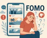Smutna dziewczyna zmartwiona tym, co widzi w mediach społecznościowych. Czy to fomo co to?