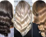 Drei Frisuren: dunkles Braun, Platinblond und Honigblond. Welche Haarfarbe passt zu mir?