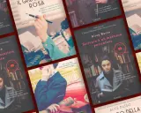 Copertine di libri di Alice Basso, tra cui "Il grido della rosa" e "Scrivere è un mestiere pericoloso".