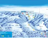 Mapa Gubałówki z atrakcjami: trasy narciarskie, snow park, restauracje. Widok na góry i doliny.