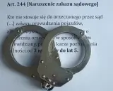 Kajdanki na dokumencie o naruszeniu zakazu sądowego, grozi za to kara pozbawienia wolności do lat 5.