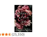 Okładka książki "Forever After All" z bukietem różowych kwiatów i pierścionkiem zaręczynowym.