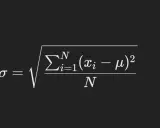 La formula per calcolare cos'è la deviazione standard: sigma è la radice quadrata della somma delle differenze al quadrato tra ogni valore e la media, divisa per il numero totale di valori.