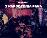 Szopka z narodzenia pana, z napisem KAREOKE.