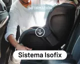 Hombre instalando silla infantil en coche. Aprende qué es el sistema Isofix activa o pasiva para mayor seguridad.