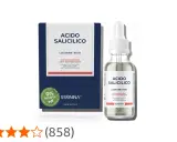 Lozione viso con acido salicilico, esfoliante BHA anti-imperfezioni, 0% alcool. Flacone con contagocce e scatola.