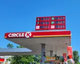 Cena gazu LPG na stacji Circle K: 2.66. Widoczne też ceny diesla i benzyny 95.