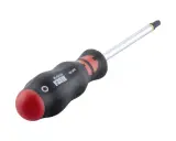 Destornillador Torx con mango ergonómico negro y rojo, parte de los diversos tipos de destornilladores.