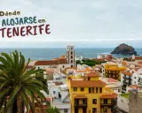 Vista aérea de Garachico, Tenerife, con su iglesia y el Roque de Garachico. Descubre la mejor zona para alojarse en Tenerife.
