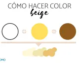 Cómo hacer color arena: mezcla de blanco, amarillo y marrón para obtener tonos beige.