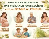 Femmes enceintes, allergiques, sous anticoagulants ou sensibles aux phytoestrogènes : vigilance avec la graine de fenouil.