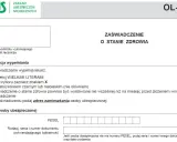 Formularz ZUS OL-9, zaświadczenie o stanie zdrowia, potrzebne do ubiegania się o rentę chorobową. Wypełnia lekarz.