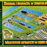 Mapa Łeba Parku z atrakcjami, gdzie jest kino 5D? Szukaj wśród zjeżdżalni i dinozaurów!