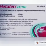 Metafen Zatoki, lek na ból i niedrożność zatok, ból głowy i gorączkę. Opakowanie 20 tabletek.