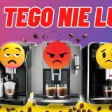 Trzy ekspresy do kawy z emotikonami wyrażającymi niezadowolenie. Dowiedz się, jak czyścić ekspres do kawy, by uniknąć takich min!