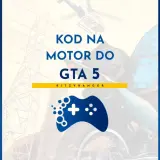 Kod na motor do GTA 5. Postać w kasku jedzie na motocyklu, trzymając broń. W tle helikopter i samolot.