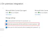 Paramètres de réinitialisation de mot de passe Azure AD : activation de la synchronisation des mots de passe avec Microsoft Entra Connect cloud sync.