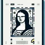 Stylisierte Mona Lisa im QR-Code-Design. Warum ist die Mona Lisa so wertvoll? Dieses Kunstwerk ist ein Rätsel.