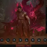 Czarnoksiężniczka z Diablo 4 Sezon 10, otoczona piekielnym ogniem i demonami, gotowa do rytualnej walki.