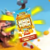 Gra Coin Master z automatem do gry i napisem "DARMOWE SPINY". Zdobądź swoje darmowe spiny!