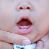 Le prime gemme dei denti dei bambini spuntano, un piccolo sorriso che promette tante scoperte.
