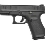 Czarny pistolet Glock 44, broń bocznego zapłonu bez zezwolenia, kaliber .22 LR, wyprodukowany w Austrii.