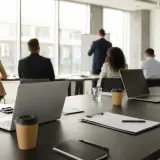 Uczestnicy spotkania w sali konferencyjnej, przygotowującej się do sesji assessment center.