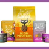 Is Tiki Cat food good? This image showcases various Tiki Cat products, including dry food and wet food cans, suggesting a focus on high-protein, grain-free options for cats.