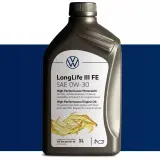 Oryginalny olej VW LongLife III FE 0W-30. Producentem jest Volkswagen, zapewniający wysoką wydajność dla silników benzynowych i diesla.