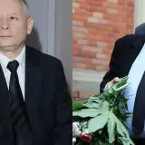 Jarosław Kaczyński w garniturze, z bukietem kwiatów. Czyżby przygotowania do ślubu?