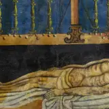 Aniołowie czuwają przy złożonym do grobu ciele Chrystusa. To obraz modlitwy na Wielką Sobotę, pełen zadumy i nadziei.