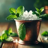 Jak zrobić Mint Julep w miedzianym kubku: tradycja z Kentucky. Świeża mięta, kruszony lód i miedziany kubek.