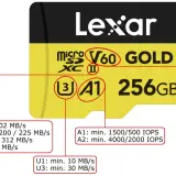 Karta Lexar 256GB z oznaczeniem A1, porównanie z A2. Wybierz kartę pamięci A1 lub A2 dla najlepszej wydajności.