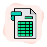 Ikona arkusza kalkulacyjnego z zieloną siatką, symbolizująca blokowanie komórek Excel.