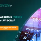 Nowy wskaźnik POLSTR co zamiast WIBORu? Sprawdź, co to oznacza dla Twojego kredytu. Grafika z kalkulatorem i wykresami finansowymi.