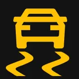 Voyant ESP allumé, signalant une perte d'adhérence. Attention, la route est glissante !