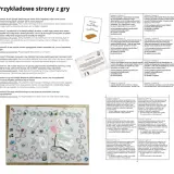 Gra planszowa "Przykładowe strony z gry" z pytaniami o pułapki myślenia. **Tiret co to**? To jedna z pułapek myślenia, np. czytanie w myślach.