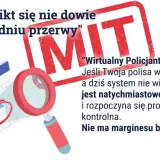Kalendarz z zaznaczonym dniem i lupą. "Wirtualny Policjant" działa 24/7. Brak OC przez jeden dzień to natychmiastowa kontrola i kara.
