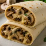 Pyszny wrap z pieczarkami i ciągnącym serem. To idealna odpowiedź na pytanie: wrap co to jest?