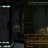 W New Vegas, chcesz kupić implant? Widać tu gabinet lekarski i okno dialogowe z opcją zakupu.