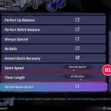 Ustawienia gry Tony Hawk's Pro Skater 1+2: czas gry 60 minut. Kody Heroes 3 mogą być dostępne w opcjach.