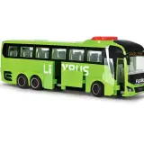 Zielony autobus Flixbus z otwartymi drzwiami, idealny do zabawy lub jako symbol flixbus zmiana rezerwacji.